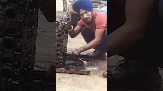 Cylinder head cleaning shorts shortvideo pistons ford tata leylandtruck [upl. by Lilia]