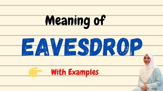 Daily vocabulary  Eavesdrop Meaning  Vocabgram [upl. by Bren422]