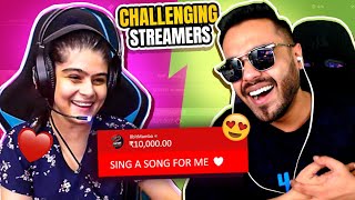 CHALLENGING Streamers to do CRAZY DARES  Funny 😂 [upl. by Akcinehs]