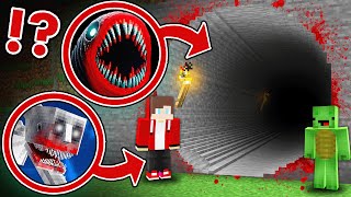 Mikey and JJ Found Longest Scary Irritator Dweller amp Bloody Worm Tunnel at Night in Minecraft Maizen [upl. by Ainolloppa191]