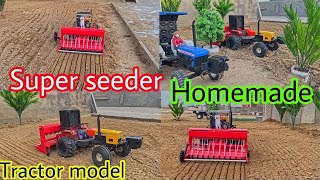 HMT 5911 Homemade Very Powerful Remote Control Tractor with Super seeder [upl. by Sisco92]