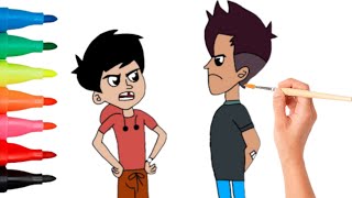 Chikoo aur Bunty cartoon drawing  New episode  cartoon chiku bunty  Khokon kids drawing [upl. by Sivel]