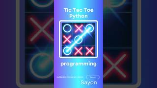 Tic Tac Toe Python codes  Python game development gameplay pythongame [upl. by Hajile]