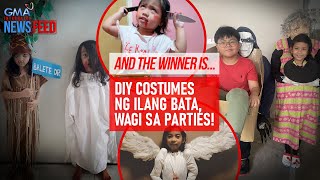 And the winner is… DIY costumes ng ilang bata wagi sa parties  GMA Integrated Newsfeed [upl. by Clim]