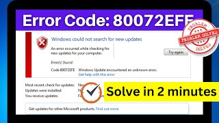 FIXED Windows 7 Update Error 80072EFE in 2024 [upl. by Tonye200]