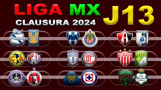 FECHAS HORARIOS Y CANALES PARA LA JORNADA 13 DE LA LIGA MX CLAUSURA 2024 [upl. by Triplett]