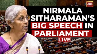 Nirmala Sitharaman LIVE Nirmala Sitharamans Big Speech In Lok Sabha LIVE  Parliament Session LIVE [upl. by Cuttie]