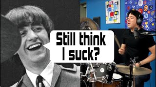 My Drummer Said That RINGO Sucks So I Dared Him To Play THIS Beatles Beat [upl. by Romonda25]