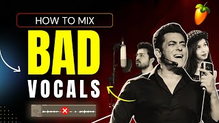 How To Mix quotBAD VOCALSquot Very Easy Method  Fl Studio With Kurfaat [upl. by Leban]