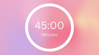 45 Minute Timer  Aesthetic Countdown Timer With Alarm  silent timer no Music [upl. by Kelcie]