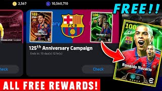 eFootball™ 2025 New Fc Barcelona 125th Anniversary Campaign Rewards  MSN Club Packs Coins [upl. by Fax]