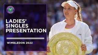 Ladies Singles Final Trophy Presentation  Wimbledon 2022 [upl. by Rex821]