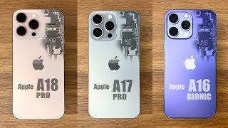 iPhone 16 Pro vs 15 Pro vs 14 Pro SPEED Test  A18 Pro vs A17 Pro vs A16 Bionic [upl. by Romain]