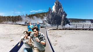 Horrifying live footage Yellowstone volcano explosion makes massive roar in Roaring Mountain [upl. by Secor]