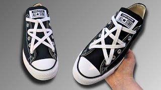 STAR LACING SHOES TUTORIAL  How To Star Lace Converse Best Way [upl. by Veda]