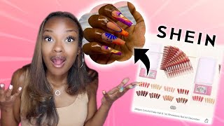 Testing Shein Press on nails😱 Shein beginner nail supplies [upl. by Shushan]