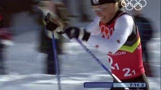 Incredible Sportsmanship In The Cross Country Skiing  Torino 2006 Winter Olympics [upl. by Ydna]