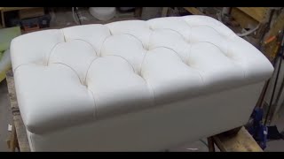 DIY TUFTED BENCH WITH STORAGE SPACE  diy  ALO Upholstery [upl. by Ivar]