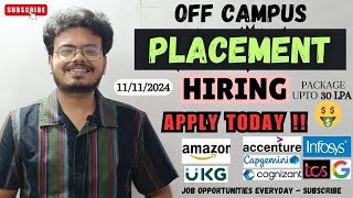 PlacementsJob Opportunities for Freshers at MNCs Accenture amp Startups Upto 30LPA🤑 11112024 [upl. by Winston]