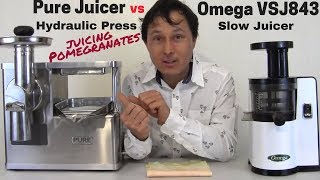 Pure Hydraulic Juice Press vs Omega VSJ843 Slow Juicer Comparison Review [upl. by Micaela]