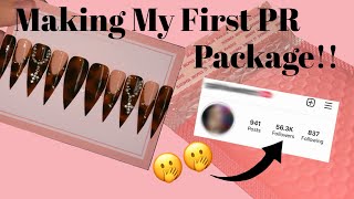 Making My First PR Package  Press On Nail Tutorial  Tortoise Shell Nails [upl. by Rhona]