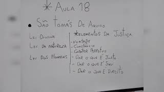 Aula 18 Filosofia do Direito Resumo Santo Agostinho São Tomás de Aquino e Escolástica [upl. by Aenal586]