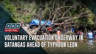 Voluntary evacuation underway in Batangas ahead of typhoon Leon  ANC [upl. by Marni]