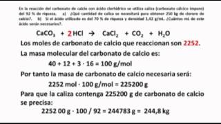 Problema de reacción química caliza y HCl [upl. by Eustache]