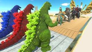 X3 HEISEI GODZILLA DEATH RUN vs GHIDORAH  Animal Revolt Battle Simulator [upl. by Pals894]