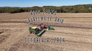 Hupp Farms Laurelville Ohio Harvest on October 8 2024 drone view in 4K [upl. by Iey]