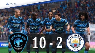 FIFA 23  Soccer AID Old Stars vs Manchester City 2023  Ronaldinho Zidane Haaland Beckham Gullit [upl. by Atir]