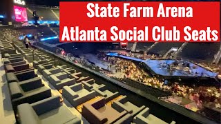 State Farm Arena Atlanta Social Club Seats Tour of Lounge Area Free Food Drink See Views from Seats [upl. by Linad8]