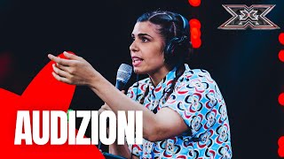 SARAFINE da impiegata a musicista canta quotMALATI DI GIOIAquot  X Factor 2023 AUDIZIONI [upl. by Aidahs437]