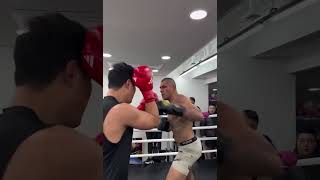 Boxer goes toetotoe with UFC champ Alex Pereira during a South Korea gym session 😳 Boxing MMA [upl. by Sabino]