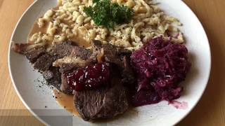 009  Geschmorter Rinderbraten mit Spätzle 🇩🇪 [upl. by Uhn]