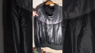 Shiny nylon Nike jacket Soft material and zipper sounds [upl. by Haron]