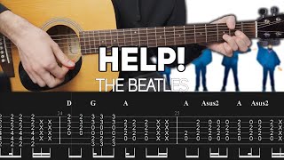 The Beatles  Help Guitar lesson with TAB [upl. by Aiehtela]