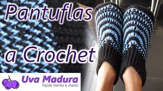 👢PANTUFLAS 🥾BABUCHAS para HOMBRE a CROCHET ¡Teje este REGALO PERFECTO Tutorial paso a paso [upl. by Anelys]