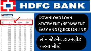 HDFC Bank loan statement download online login [upl. by Yrnehnhoj]