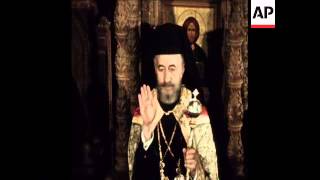 SYND 11 8 74 MAKARIOS ARRIVES AT GREEK ORTHODOX CHURCH [upl. by Bonnell866]