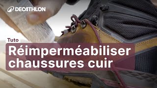 TUTO  Comment réimperméabiliser ses chaussures en cuir pour le trekking  🥾  Decathlon [upl. by Enelrac182]