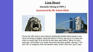 Lion Heart By Amanda Chong Annotated [upl. by Suoivatnom]