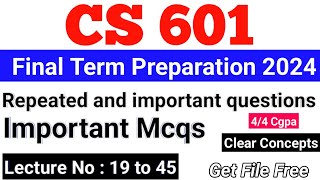 cs601 final term preparation 2024  Subjective and Mcqs Preparation Lets Study [upl. by Moriarty408]