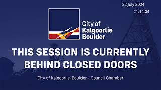 City of KalgoorlieBoulder Live Stream  Ordinary Council Meeting  22 July 2024 [upl. by Dnilasor]