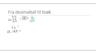 Brøk og desimaltall [upl. by Negam]