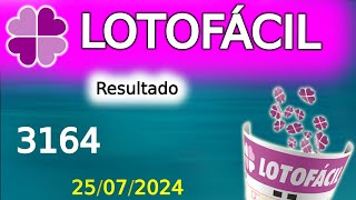 Resultado LOTOFÁCIL 3164  lotofacil conc 3164 de HOJE 2507 [upl. by Erelia]