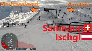 4K Skiing SamnaunIschgl Skiing Switzerland to Austria And Back We Go AUTCH GoPro HERO11 [upl. by Agnew462]