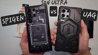 Samsung Galaxy S24 Ultra UAG Monarch Pro Magnetic Kevlar vs Spigen Ultra Hybrid Zero one Edition [upl. by Atirabrab318]