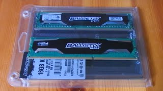 Crucial Ballistix Sport 16Gb RAM DDR3 1600Mhz  2x 8Gb Kit PC312800 [upl. by Ardnac11]