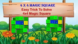 VERY EASY TRICK 4x4MAGIC SQUARE [upl. by Saunderson]